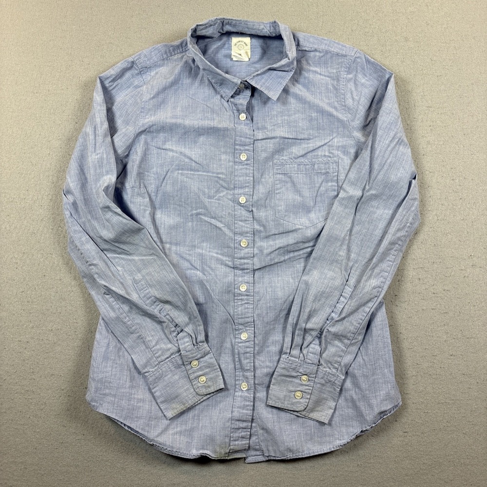 J‎ Crew Women's The Perfect Shirt Button Up Chambray Blue Size 2 XS Soft